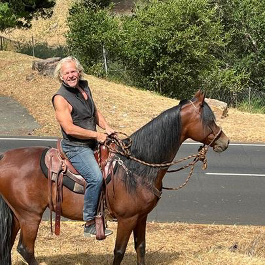 Rick and Anteros enjoying a trail ride